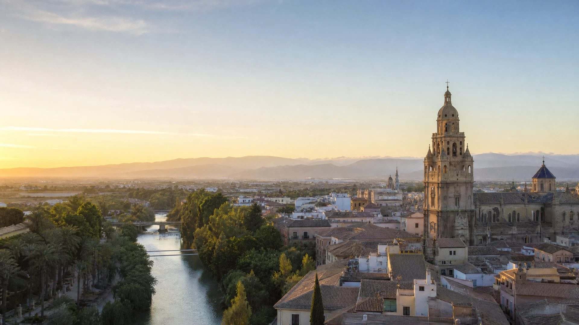 Vista editorial de Murcia al amanecer